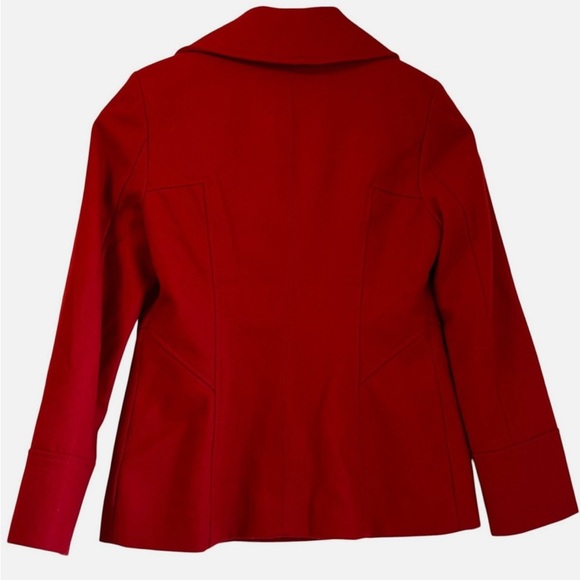 Guess Womens Double Breasted Wool Blend Peacoat Coat Jacket M Red Preppy College - Picture 5 of 7